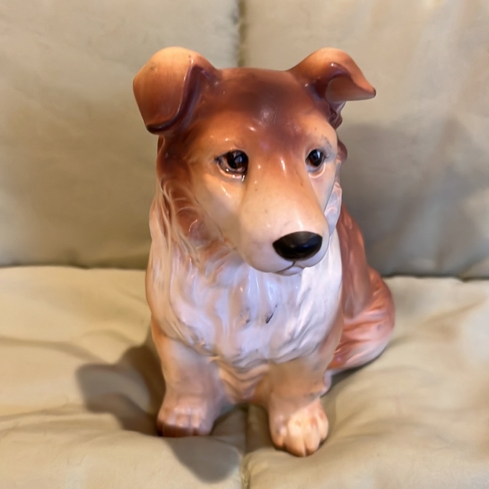 Napco Collie puppy planter 5” tall, Numbered 6717 Adorable!